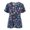 Dark Blue, variant on Ichuanyi Womens Tops Women Short Sleeve V-neck Tops Working Uniform Cartoon Print Blouse