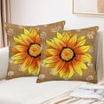 thumbnail image 2 of Fall Sunflower Throw Pillow Cover 18x18 Inch Set of 2 Autumn Flower Farmhouse Decorative Porch Patio Outdoor Pillowcase Harvest Seasonal Vintage Sofa Couch Cushion Case Home Decor, 2 of 5