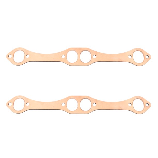 2 Pcs Oval Port Type Auto Exhaust Manifold Gasket for Chevy 327 305 350