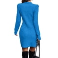 thumbnail image 2 of Innerwin Robe Chandail Col Rond Dames Chandail d'Hiver Manches Longues Robes Mini Élégantes Bleu Vif m, 2 of 3