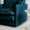 thumbnail image 3 of Blue Chenille 3 For Living Room. Mid-century Modern Design, Solid Wood Frame, Sponge, Relaxing Seating Option Room Couch. Chenille, Seat, 3 of 5
