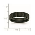 thumbnail image 6 of Titanium Grooved Black IP-plated 6mm Brushed and Polished Band, 6 of 6