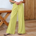 thumbnail image 6 of Lmnyox Pants for Women Trendy Wide Leg High Waist Striped Lounge Trousers Casual Loose Summer Beach Pants, 6 of 7