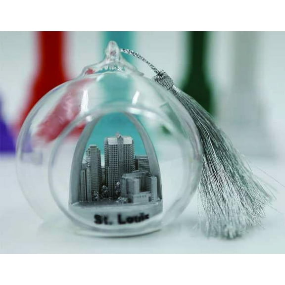 Glass ornament of St Louis sliver  color keepsake Christmas ornament 3 inches