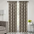 thumbnail image 3 of Achim Bombay Indoor Polyester Light Filtering Geometric Curtain Panel, Brown, 52-in W x 63-in L, 3 of 6