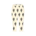 thumbnail image 5 of Yeaiivve Summer Capri Leggings for Women High Waist Comfy Yoga Capris No Front Seam Workout Leggings Fashion Print Going Out Cropped Tights Beige,M, 5 of 5