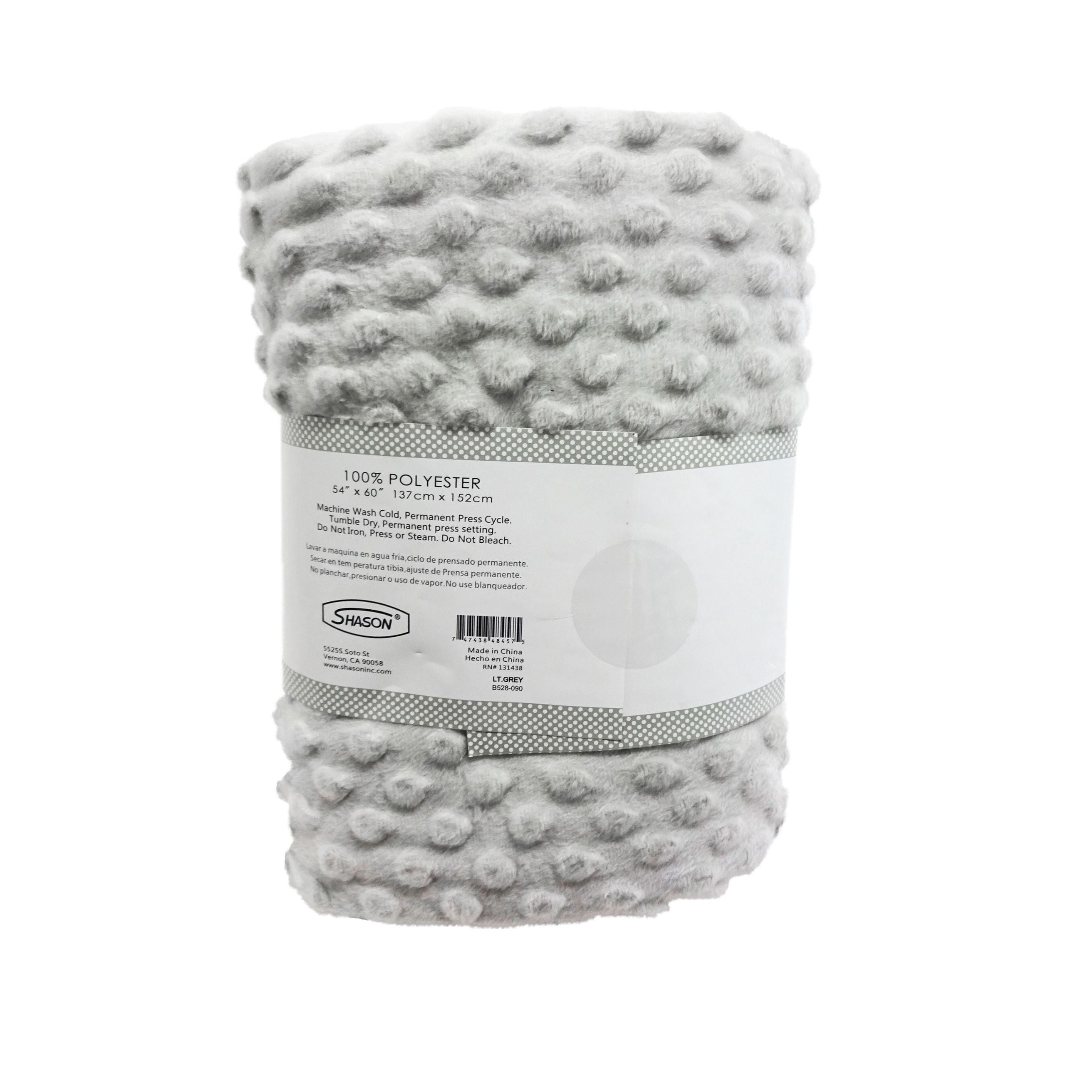 Shason Textile Soft Puffy Dot Fleece 1.5 Yard Precut Fabric, Light Gray