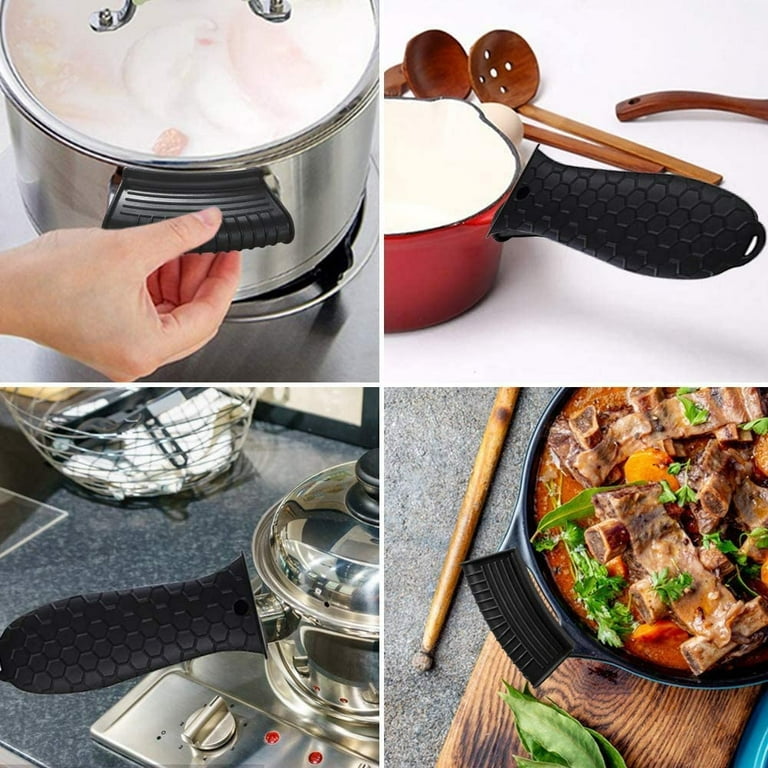 Heat-Resistant Silicone Handle Covers Skillet Frying Pan Pot Holder Sleeve  Grip