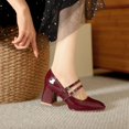 thumbnail image 2 of Ladies' French Style Mary Janes, Buckle Strap, High Heel Dress Shoes, 2 of 27