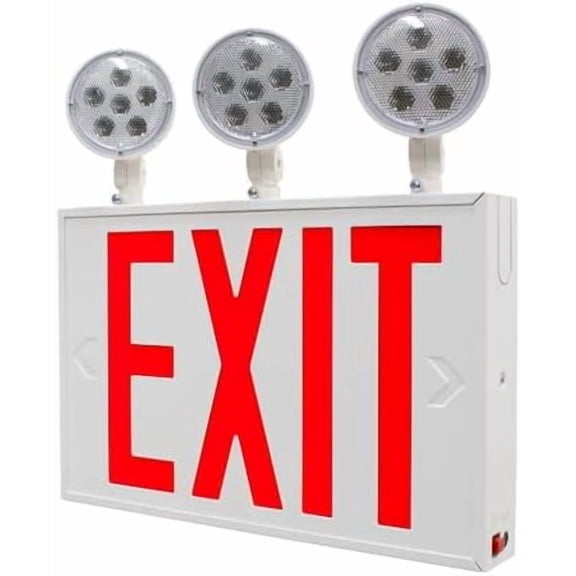 LFI Lights | UL Certified | New York City Approved Combo Exit Sign and Emergency Light | White Housing | Battery Backup$$Tools & Hardware Other