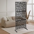 thumbnail image 3 of Metal Privacy Screen Outdoor Decorative Privacy Screen with Stand Freestanding Privacy Screen for Patio, Garden, Balcony, Porch Featuring Precise Laser Cut, 3 of 9
