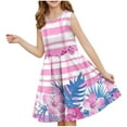 thumbnail image 2 of My Orders Gamivast Girls Flowy Summer Tank Dresses Floral Printed Crewneck Sleeveless A-Line Dresses Tiered Casual Sundress for Kids White Vestidos De Verano Para Niña, 2 of 7