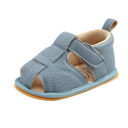 

DNDKILG Newborn Girls Boy Outdoor Beach Slippers Sandals Infant Baby Soft Sole Summer First Walkers Shoes Blue 0-12M