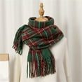 thumbnail image 5 of CYSFASHION Scarf for Women Cozy Oversize Womens Scarfs Cotton Gingham Winter Clothing Mens Scarves Green, 5 of 5