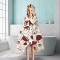 thumbnail image 6 of Red Mushroom Plant White Pattern Hooded Bath Towel，50"x30" for Ages 3 To 12 Kids, Quick Dry Lightweight Soft Microfiber Hood Beach Towel Cover Up for Kids, 6 of 7