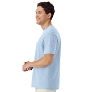 Gildan Light Cotton Short Sleeve T-Shirt, Modern Classic Fit Crewneck Tee for Men, Light Blue, XL
