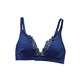 thumbnail image 3 of Feancey Womens Lace Bras Deep V Plunge No Underwire Bra Adjustable Straps Triangle Bralettes Breathable Lingerie Bra for Date Night Blue S, 3 of 8