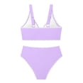thumbnail image 6 of Mceream Unisex Children'S Solid Color Two-Piece Bikini Swimsuit for Girls Purple 11 Years, 6 of 7