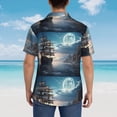 thumbnail image 4 of Fotbe Moonlit Sea Sailboat Camisa Hawaiana para Hombre Unisex – Camisa Casual de Verano con Botones de Manga Corta de Algodón y Lino,XX-Large, 4 of 7