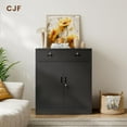 thumbnail image 2 of CJF Metal Storage Cabinet, Locking Cabinet with Adjustable Shelf and 2 Drawers, Metal Cabinets for Office, Home, Garage 36" H x 32" W x 16" D (Black), 2 of 16