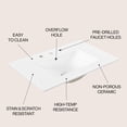 thumbnail image 5 of JONATHAN Y Ancillary 3-Hole 30 in. W x 18.25 in. D Classic Contemporary Rectangular Ceramic Single Sink Basin Vanity Top, White, 5 of 8