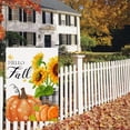 thumbnail image 4 of Hello Fall Pumpkin Garden Flag Sunflower Autumn Burlap 12x18 Inch Vertical Double Sided Small Outside Yard Party Decoration, 4 of 6