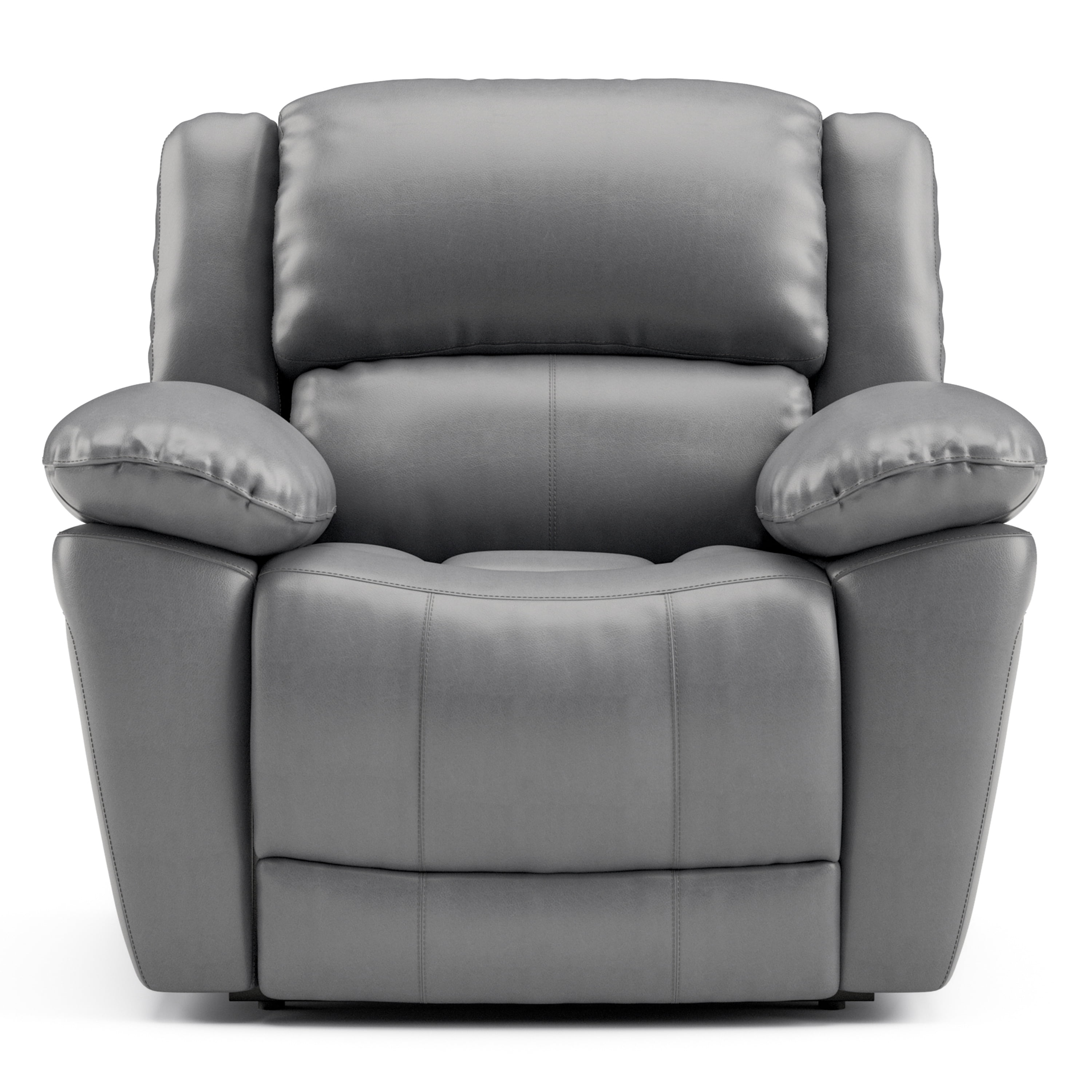 Furniture of America Torrel 3-Piece Modern Leather Match Manual Reclining Sofa Set, Dark Gray