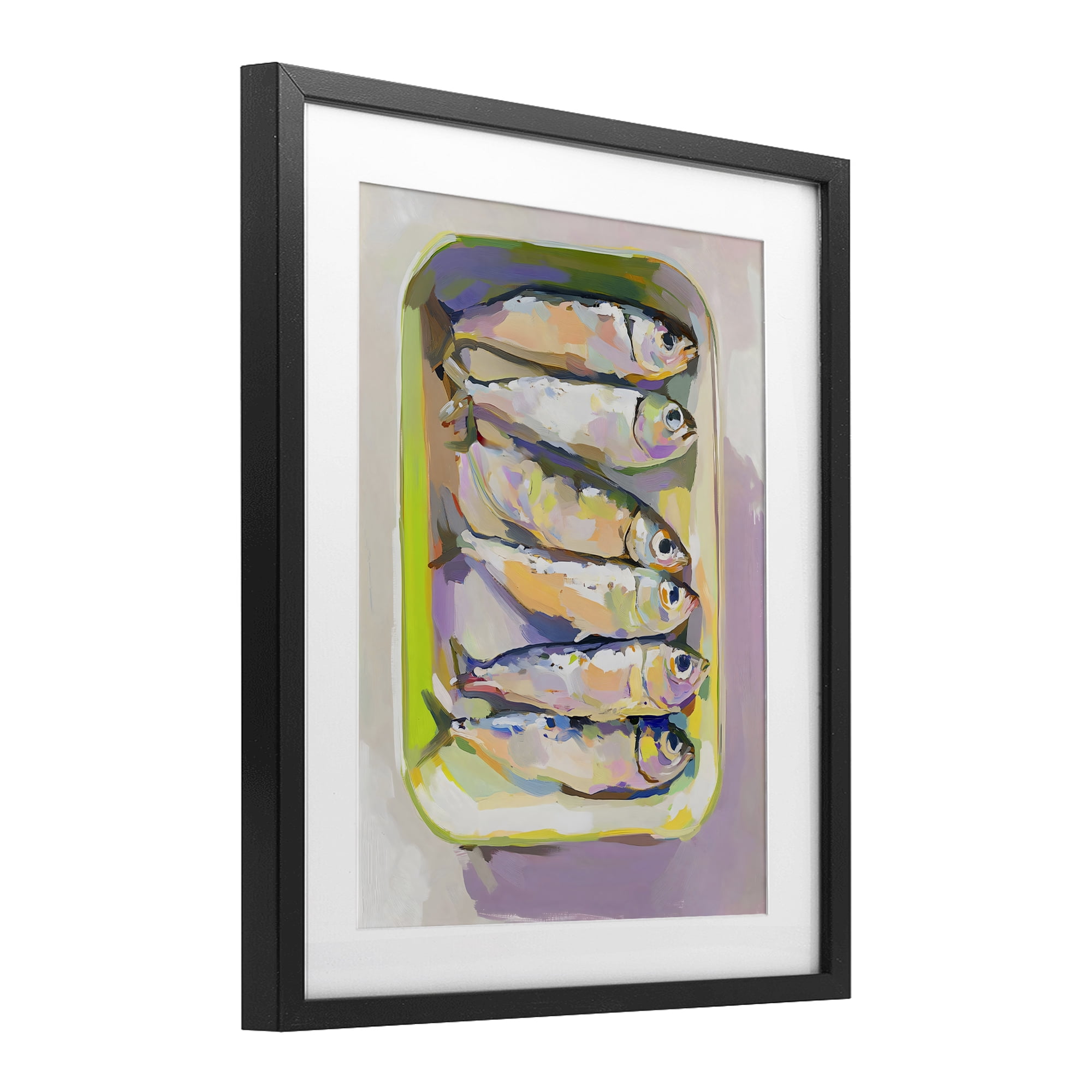 Stupell Industries Vibrant Hued Sardines Black Framed Print Under Glass, design by The Prints Vibe
