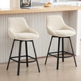 thumbnail image 3 of Zesthouse 25.6" Swivel Counter Height Bar Stools Set of 2, Modern Counter Height Chairs with Backs and Metal Legs, Upholstered Linen Barstools for Kitchen Island, Beige, 3 of 11