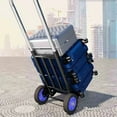 thumbnail image 3 of Luggage Trolley Cart Multi Purpose with 3 Elastic Ropes Adjustable Folding Hand Truck for Outdoor Travel Grocery Moving, 3 of 7