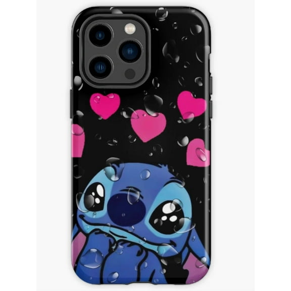 Cute Blue Alien Love Hearts Cartoon Art Design Protective X948 Phone Case Compatible with iPhone 17 16 15 14 13 12 11 Pro Max – Premium Protection