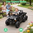 thumbnail image 2 of 2-In-1 24V 440W Kids Ride On Electric Dump Truck Car with Parental Remote, 4WD Electric Car with Anti-Collision Bar, Ride on Toy with Bluetooth/MP3, Gift for Kids Boys Girls Aged 3-5, Black, 2 of 8