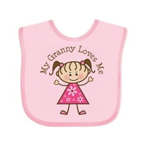 Inktastic My Granny Loves Me Girls Baby Bib