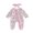 Pink, variant on RUINIXCW 2 Pcs Infant Girl Outfit Long Sleeve Crew Neck Goose Floral Print Footed Romper and Headband Set
