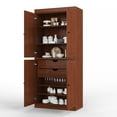 thumbnail image 3 of Palace Imports 100% Solid Wood Kitchen Pantry Storage Cabinet with Doors, Adjustable Shelves and 2-Drawers, Mocha, 3 of 8