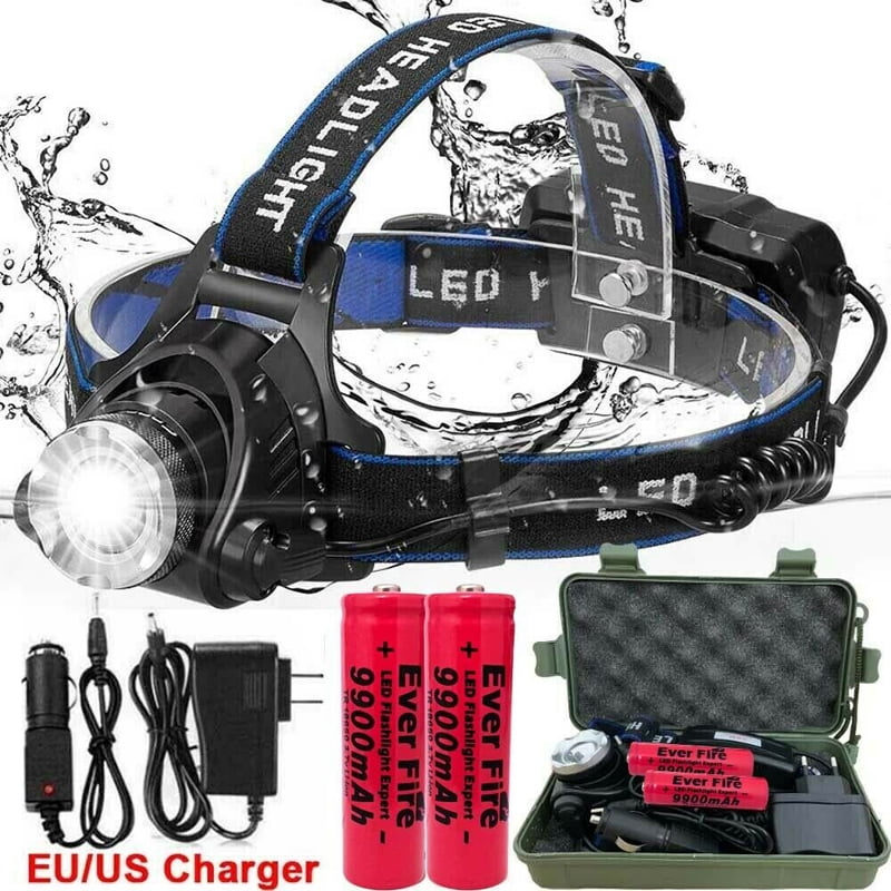 LED Rechargeable T6 Headlight Front Head Lamp Torch Light Headlight IPX4 VHS 