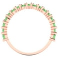 thumbnail image 5 of 0.98 ctw Wedding Band for Women - 18K Rose Gold Simulated Green Diamond Stackable Eternity Ring, 5 of 6