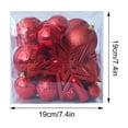 thumbnail image 5 of 45-Pack Shatterproof Christmas Ornament Set with Tree Topper Star - Assorted Painted Plastic Hanging Decor for Xmas Tree & Holiday Home Decoration (Kid & Pet Safe) Red, 5 of 9