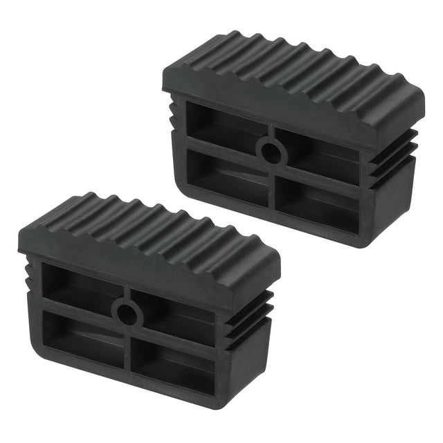 Cubiertas de goma para pies de escalera antideslizantes, reemplazo para protección de escalera, negro, paquete de 2