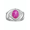thumbnail image 3 of RYLOS Rings for Women 14K White Gold Ring XOXO Hugs & Kisses 9X7MM Gemstone & Diamond Ring July Star Ruby Jewelry for Women Size 10, 3 of 7