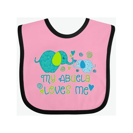 

Inktastic My Abuela Loves Me- cute elephants Gift Baby Boy or Baby Girl Bib
