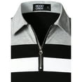 thumbnail image 5 of Hood Crew Men's Long Sleeve Polo Shirt Contrast Color Tops Black XXL, 5 of 8