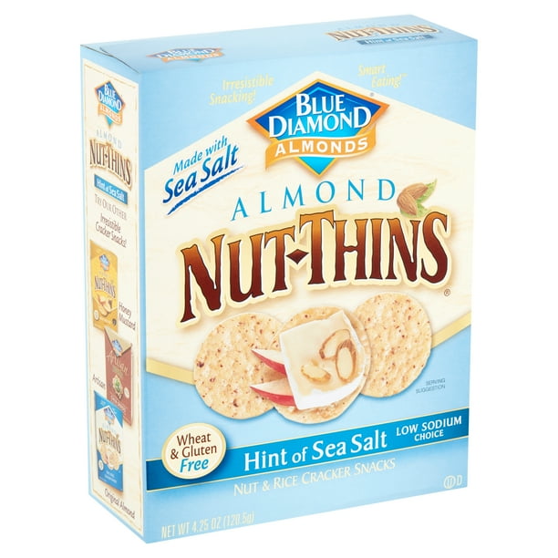 Blue Diamond Almonds NutThins Almond Hint of Sea Salt Nut & Rice Cracker Snacks, 4.25 oz