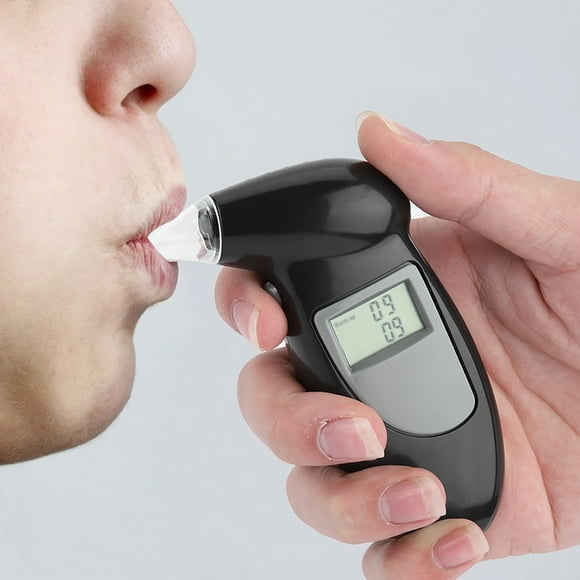 Breath Alcohol Tester, Fast Response Black Drinking Detector LCD Display Light Weight Compact For Car
