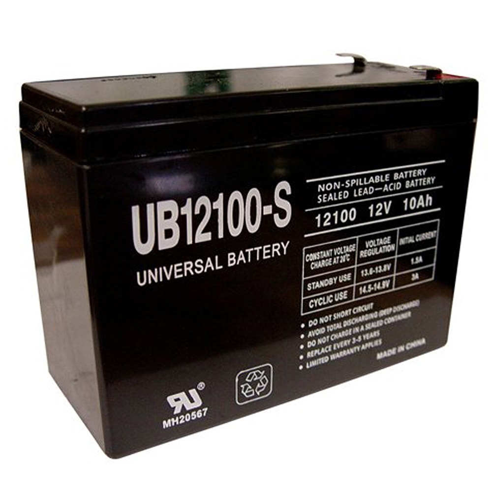 Universal Power Group Inc 86012 Terminal F2 RechargeIle Sealed Lead-Acid Battery 12 Volt, 10 Amp #UB12100-S - image 1 of 1
