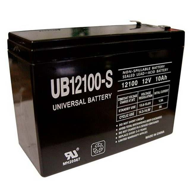 Universal Power Group Inc 86012 Terminal F2 RechargeIle Sealed Lead-Acid Battery 12 Volt, 10 Amp #UB12100-S