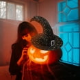 thumbnail image 4 of Sombrero de bruja de Halloween Scary Creepy Wide Brim Sombrero puntiagudo Regalo de Halloween para h Tomshoo Tipo 2, 4 of 7