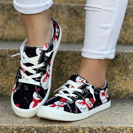 

MIARHB Floral Print Women s Sports Shoes Flat Breathable Shoes Women s Shoes