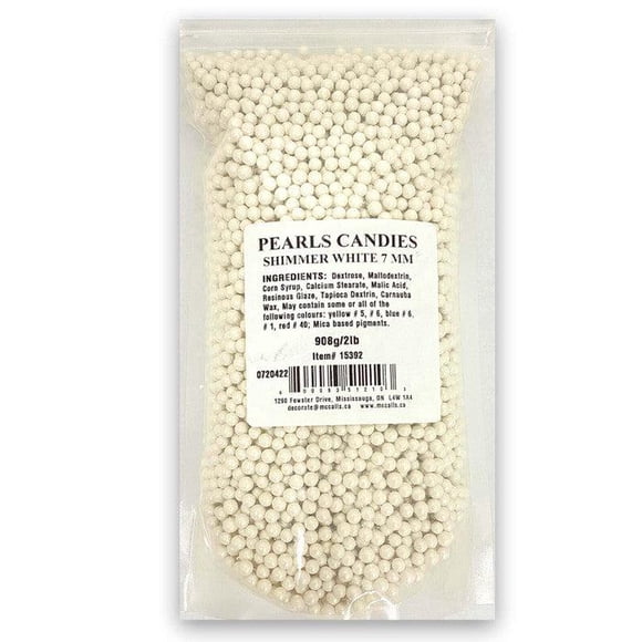 McCall's Shimmer White Pearl Candies - 2lb - 1ct - Elegant Edible Pearls for Cake Decorating &amp; Desserts (1ct)