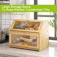 thumbnail image 5 of Farmhouse Bread Box for Kitchen Countertop Bread box Double Layer Bamboo Wooden Extra Large Capacity Bin Kitchen Food Storage Container(Natural), 5 of 7